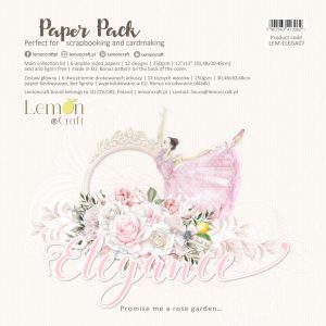 LEM-ELEGA07 Elegance - Zestaw papierów do scrapbookingu 30x30cm - Lemoncraft