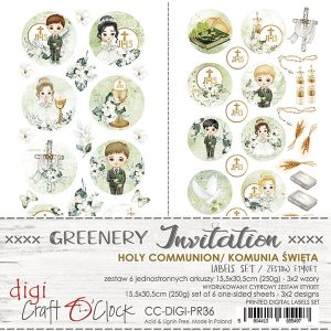 CC-DIGI-PR36 Craft O'Clock; Greenery Invitation